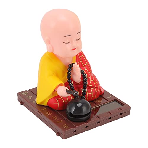 Bewinner Solar Kleiner Mönch Figur, Mini Auto Schüttelkopf Spielzeug, Chinesische Kleine Buddha Mönch Statue, für Auto Armaturenbrett Fenster Ornament Heimdekoration von Bewinner