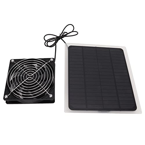 Bewinner Solar Panel Fan Kit Tragbarer Solarlüfter für den Außenbereich, Metallschutznetz für Hühnerställe, Gewächshäuser, Schuppen, Haustierhäuser von Bewinner