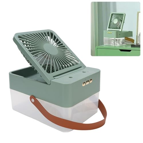 Bewinner Tragbare Klimaanlagen, Schreibtischkühlungslüfter mit 2,5 -l -Wassertank, Verdunstungsluftkühler, Batteriebetriebener Kleiner Luftbefeuchterlüfter für Home Office Auto (GREEN) von Bewinner