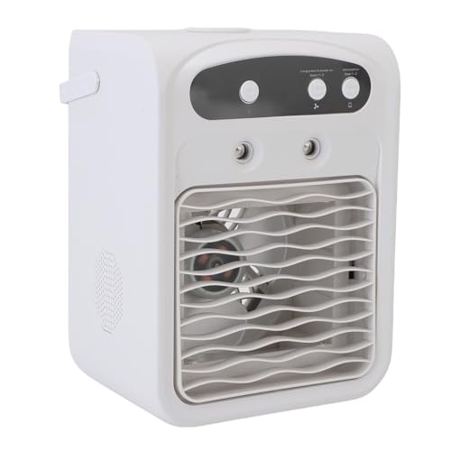 Bewinner Tragbare Klimaanlagen mit Luftbefeuchter, 1000 Ml Verdunstungsluftkühler, USB -wiederaufladbare Wechselstromeinheiten für Schlafzimmerbüros (WHITE) von Bewinner