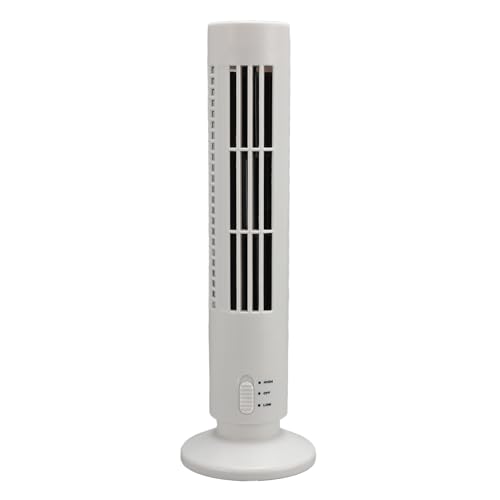 Bewinner Tragbarer Desk Ventilator mit 2 Geschwindigkeiten, USB Blattloser Klein Desktop Ventilator Leise aus ABS, Tischventilator für das Büro zu Hause (WHITE) von Bewinner
