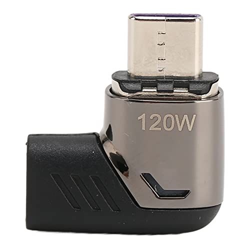 Bewinner USB C Magnetadapter, Unterstützt PD 120 W Schnellladung, 480 Mbit/S Datenübertragung, 90 Grad Winkel Magnet USB C Adapter mit Kontrollleuchte, für Laptop von Bewinner