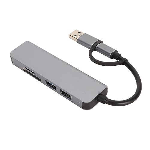 USB-Hub 3.0, 5-in-1-Multiport-Adapter, USB 3.0-Hub, USB-C-Hub-Multiport-Adapter, USB 3.0-Datenübertragung, SD-TF-Kartenleser, USB-C-Dockingstation für Laptop, MacBook, PC, Drucker von Bewinner