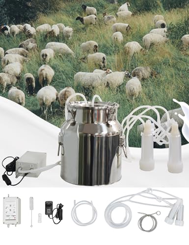 Bewinner Ziegen Melkmaschine - 14L Portable Plug in pulsierende Vakuumpumpe Ziegenmelkmaschine, 304 Edelstahl Eimer Herr Melker mit Auto Stop Check Ventil Bewinner Ziegen Melkmaschine - 14L Portable Plug in pulsierende Vakuumpumpe Ziegenmelkmaschine, 304 Edelstahl Eimer Herr Melker mit Auto Stop Check Ventil von Bewinner