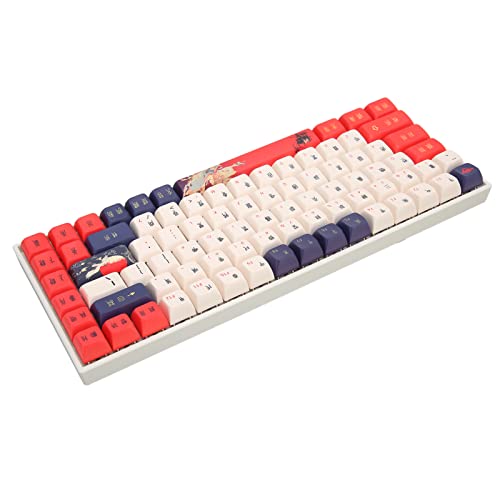 Drahtlose Mechanische Tastatur, RGB, 3-Modus-Verbindung, Geräuschreduzierung, Optionaler Schaft, Ergonomisches Design (Roter Schalter) von Bewinner