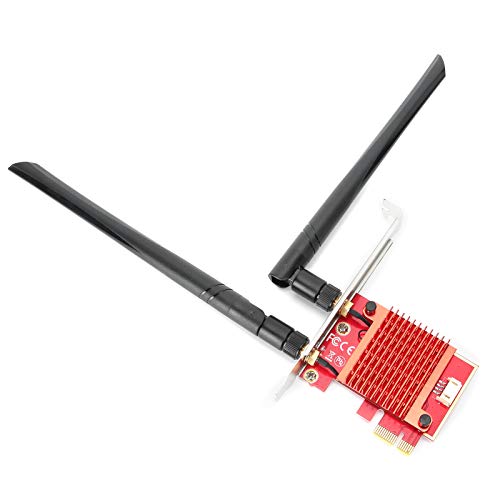 Dualband Wireless-Netzwerkkarte, PCle-1x Bis M.2 NGFF-WLAN-Adapterkarte mit 5-dB-High-Gain-Antenne, WLAN-Erweiterungskarte für, MAC von Bewinner