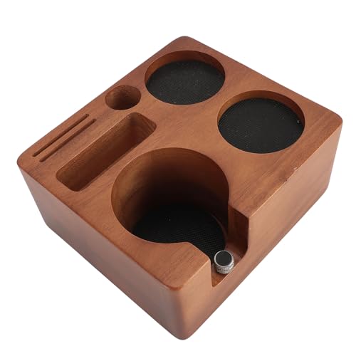 Espresso-Tamperstation, Multifunktionaler Kaffee-Tamper-Halter aus Holz, Kaffee-Tamperstation für 58-mm-Siebträger, Tamper und Verteiler von Bewinner