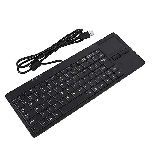 MC-818 USB-Tastatur mit 82 Tasten und Kabel Eingebautes Touchpad USB-Hub Mechanische Tastenstruktur Ergonomische Tastatur Stummschaltung Ultradünne Tastatur für Notebook / Schreibtisch, Schwarz von Bewinner