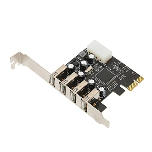 PCI E zu USB Erweiterungskarten Hub, 4 Ports USB Erweiterungskarten Adapter mit 480 Mbit/s Übertragungsgeschwindigkeit, Interner USB Hub für Drucker, Kartenleser, Kameras, Scanner von Bewinner