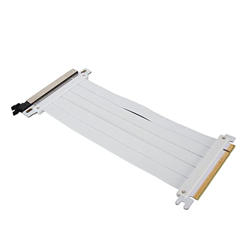 PCIE 4.0 X16 Extender Riser-Kabel, Flexibler Hochgeschwindigkeits-GUP-Riser-Adapter, Hohe Abschirmung, 180-Grad-PCIE 4.0-Verlängerungskabel für Grafikkarte (Weiss) von Bewinner