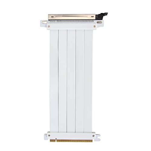 PCIE 4.0 X16 Extender Riser-Kabel, Flexibler Hochgeschwindigkeits-GUP-Riser-Adapter, Hohe Abschirmung, 180-Grad-PCIE 4.0-Verlängerungskabel für Grafikkarte (Weiss) von Bewinner