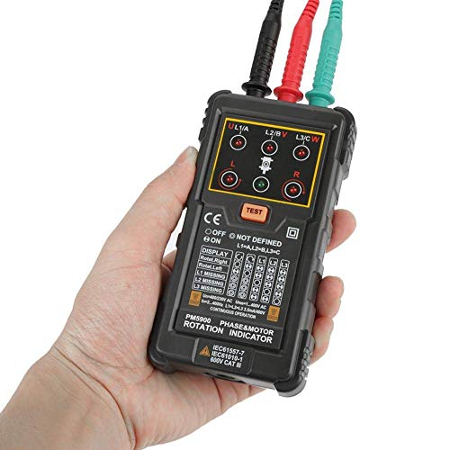 PM5900 Tragbares Handprüfgerät Motor 3 Phase Motordrehzahlanzeige Tester Handheld Drehtisch Drehtest Tester für Installieren, Reparatur, 3-Phasen-System Warten, Motor von Bewinner