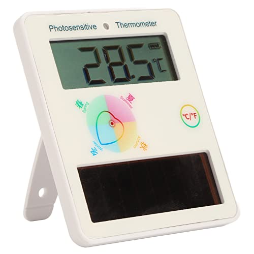 Solarbetriebenes Thermometer, Doppeleinheit/WeitwinkelTemperaturanzeige, Keine Batterie Erforderlich, Kabelloses LCD Bildschirm Thermometer, für Den Innen und Außenbereich zu Hause von Bewinner