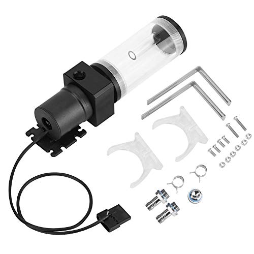 Wasserkühlungsbehälter mit Pumpe, Bewinner 12V 800L / H wasserdichter Wassertank und Pumpe G1 / 4 Acrylcomputer DIY Wasserkühlungsbehälter-Zylinder-Reservoir 19W Pumpe(110MM) von Bewinner