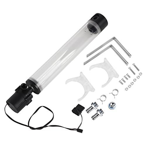 Wasserkühlungsbehälter mit Pumpe, Bewinner 12V 800L / H wasserdichter Wassertank und Pumpe G1 / 4 Acrylcomputer DIY Wasserkühlungsbehälter-Zylinder-Reservoir 19W Pumpe(300MM) von Bewinner