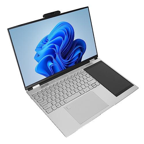 Bewinner Win11 Laptop mit Doppeltem Bildschirm, 15,6 Zoll IPS HD Display, 7 Zoll Handschriftdisplay, Quad Core Prozessor, 16 GB, Dualband WLAN, 1,9 MP Webcam, HD Laptop mit (16 GB + 1 TB von Bewinner