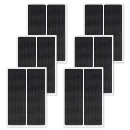 Bewudy 12 Stück Anti Rutsch Pad Selbstklebend, 5 mm Dicker Rutschhemmer Anti-Rutsch-Gummimatte, 14 x 5 cm Quadrat Gummifüße Selbstklebend Antirutschmatte für Möbelfüße Stuhlbein Tische Sofas von Bewudy