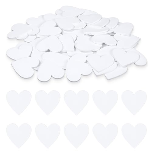 Bewudy 120 Stück Weiße Holzherzen zum Basteln, Holz Streuschmuck als Tischdekoration Streudeko Holz Konfetti Holzherz Deko für Hochzeit Valentinstag Geburtstag Party Kartenherstellung DIY Handwerk(4cm von Bewudy