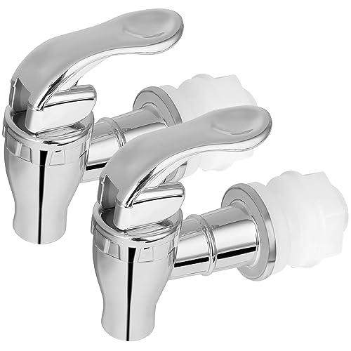 Bewudy 2 pcs Getränkespender Zapfhahn, Wasserspender Ersatz Zapfhahn Ersatz Wasserhahn geeignet für kalte und heiße Getränke Kaffee Saft Water Dispenser Faucet (Silber) von Bewudy