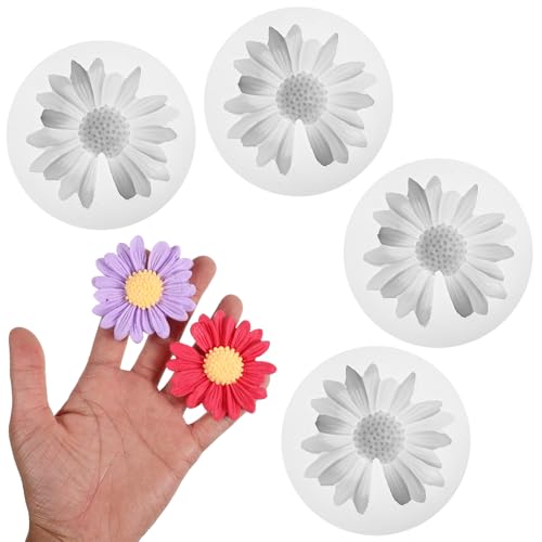 Bewudy 4 Stück Silikonform Gänseblümchen, 3D Silikon Kuchenform Blumen Schokolade Silikonform Chrysanthemen Silikonformen für Kuchendekoration Cupcake Topper Handgemachte Seifen Bewudy 4 Stück Silikonform Gänseblümchen, 3D Silikon Kuchenform Blumen Schokolade Silikonform Chrysanthemen Silikonformen für Kuchendekoration Cupcake Topper Handgemachte Seifen von Bewudy