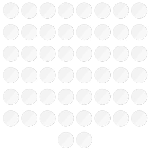 Bewudy 50 Stück Elastikpuffer Transparent, 25mm Gumminoppen für Glasplatten Transparente Gummipuffer Möbelpuffer Türstopper Selbstklebend Schutzpuffer für Glasplatte Tisch Schrank Wände von Bewudy