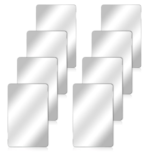 Bewudy 8 Stück Spiegelfolie Selbstklebend, Acryl Fliesenspiegel Selbstklebend Spiegel Zum Kleben Selbstklebende Fliesenspiegel Spiegel Acryl Wandspiegel Selbstklebende Für DIY Wand Deko Badezimmer von Bewudy