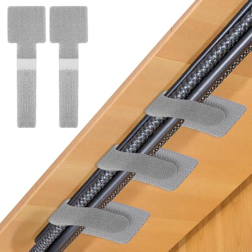 Bewudy 80 Stück Klett Kabelbinder, Wiederverwendbare Kabelbinder Klettband, 9cm Selbstklebende Kabelklett Klettverschluss für Kabelmanagement für Kabel Wandbehänge Auto Zuhause Organizer(grau) von Bewudy