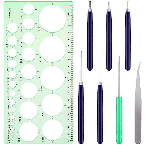 Bewudy 7Stück Paper Quilling Tools Slotted Kit, Quilting Tool mit Lineal, Papier-Quilling-Werkzeuge für Kunsthandwerk DIY Papierkartenherstellung Multifunktions-Quilling-Werkzeug-Set mit Schlitz von Bewudy