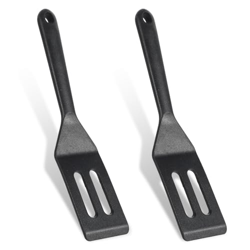 Bewudy Pfannenwender Silikon, 2 Stück Mini-Silikonspatel, Antihaft-Silikon-Servierwender kleine Spatel zum Kochen in der Küche Omelett Spatel für Kochen Ei Burger Pizza Steak Omelette Crepes von Bewudy
