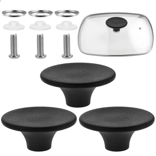 Bewudy Universal Topfdeckelgriffe,3pcs Deckelgriff,Topfdeckel Griffe Topfdeckelknöpfe Pfannendeckel Abdeckung Kasserolle Handgriff Ersatzknöpfe Griffe für Bratpfanne Topfdeckeldeckel Küche Kochgeschir von Bewudy
