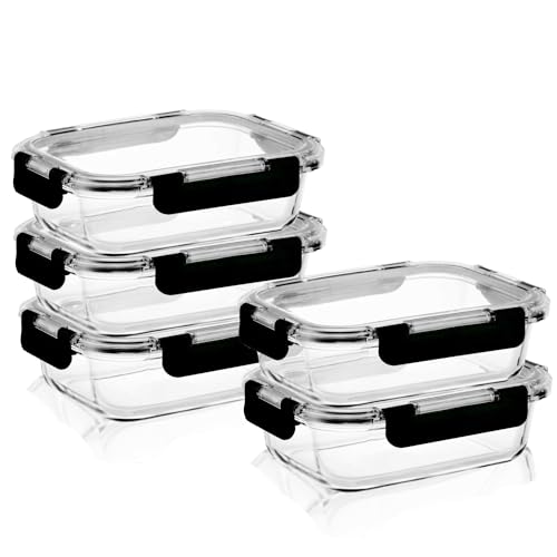 Bewunder Tokyo Frischhaltedose Mealprep-Set mit 5 Glasbehälter + 5 Kunststoffdeckeln (Schwarz) | 100% dicht + hygienisch | Spülmaschinen-, Mikrowellengeeignet Bewunder Tokyo Frischhaltedose Mealprep-Set mit 5 Glasbehälter + 5 Kunststoffdeckeln (Schwarz) | 100% dicht + hygienisch | Spülmaschinen-, Mikrowellengeeignet von Bewunder