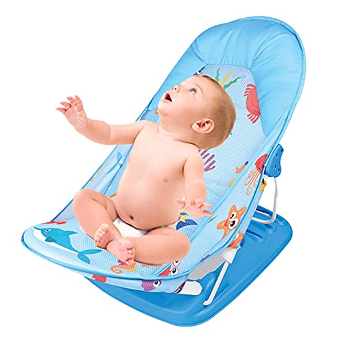 Babybadeliege,Badewannenstütze,Sommer Baby Dusche Stuhl,Säuglings Badestuhl mit Baby-Kissen, Babywannen Sitz,mit Anti-Rutsch-Funktion von Bexdug