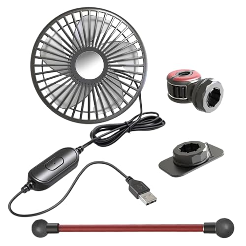 Bexdug Auto Ventilator 3 Stufen Verstellbar | Auto Lüfter Ohne Klimaanlage | Leistungsstarke USB Kühlung Gadgets Verbesserte Luftzirkulation Für LKW Golfwagen Rücksitz Outdoor Camping von Bexdug