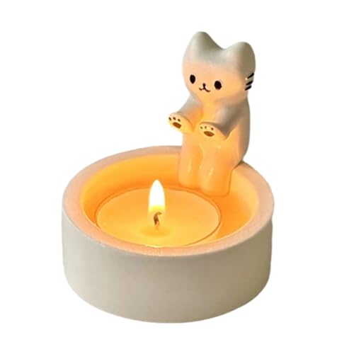 Bexdug Cartoon Kitten Candle Holder | Candle Holder with Warming Cat Paws | Cat Candle Holder, Cartoon Kitten Candle Holder, Kitten Warms His Paws, Cat Lovers von Bexdug