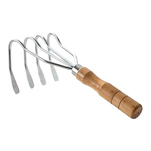 Bexdug Gartenhandrechen | Muschelgräber mit Holzgriff | Handlicher 4-Zacken Multifunktionsrechen Für Garten Teich Camping Strandmuschelsuche Rasen Bodenarbeiten Bexdug Gartenhandrechen | Muschelgräber mit Holzgriff | Handlicher 4-Zacken Multifunktionsrechen Für Garten Teich Camping Strandmuschelsuche Rasen Bodenarbeiten von Bexdug