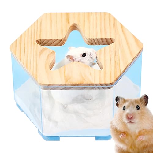 Bexdug Hamster Sandbad Behälter - Transparente Hamstertoilette - Wiederverwendbares Kleintierbad Für Zuhause, Auto & Reisen, Multifunktionale Nagetier-Ausstattung von Bexdug