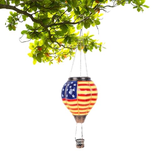 Bexdug Heißluftballon-Solarlampe, Heißluftballon-Solar-Gartenleuchte | Heißluftballon-Dekorationslaternen aus Metall für den Garten - Hängen Sie solarbetriebene LED-Leuchten für Garten, Terrasse und von Bexdug