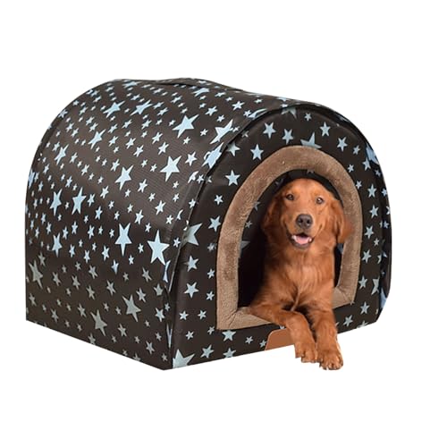 Bexdug Indoor-Hundehütte mit Tür - Outdoor-Hundehütte für den Winter,Abnehmbare, Flexible Stofftür, Haustier-Winterhaus für kaltes Wetter, waschbar von Bexdug