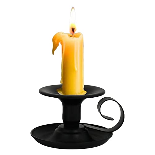 Bexdug Kerzenhalter,Kerzenhalter aus Schmiedeeisen im europäischen Retro-Stil mit Griff | Stilvoller Kerzenständer für Par, Hochzeit, Weihnachten, Tischdekoration von Bexdug
