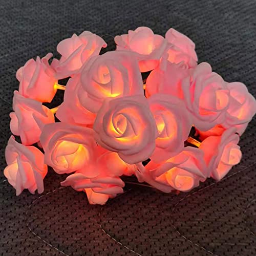 Bexdug LED rosa Rosenlichter, Rosa Blumenlichterketten, Batterie-weiße Blumen-Funkeln- -Schaum-Laterne für Heiratsantrag-Requisiten von Bexdug