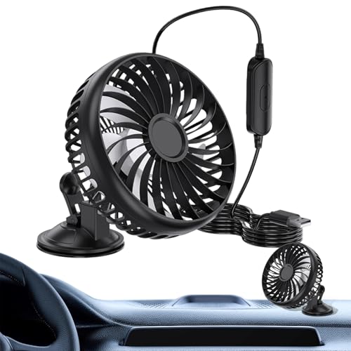 Bexdug LKW Ventilator,Auto Luftgebläse Mit Saugnapf | Flüsterleises 3-Stufen USB Gebläse Stufenlos Einstellbar Für Zuhause, Reise Und Zelt von Bexdug