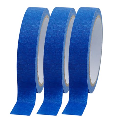 Bexdug Malerkrepp - 3 Rollen x 20m blaues Klebeband - Abnehmbares Hilfsmittel für Wand Leiste Decke Möbel Auto Kunstprojekte Heimwerker von Bexdug
