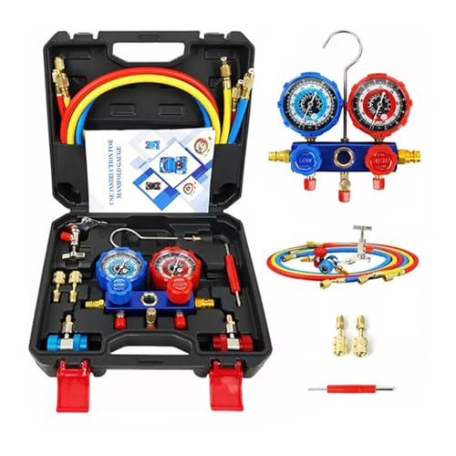 Bexdug Manifold Messgerät Set,Präzisions Kältemittel Messgeräte Set - Kältemittel Nachfüllset Für Heimwerkstatt Autoreparatur Werkstatt Wartung von Bexdug