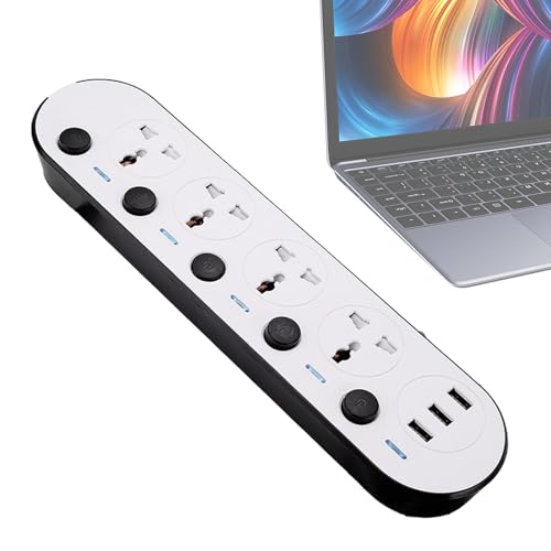 Bexdug Reise-Steckdosenleiste, Reise-Verlängerungskabel | Verlängerungskabel USB C 4 Ausgänge 3 tragbare USB-Desktop-Ladestation - Verlängerungskabel mit 3 USB-Anschlüssen, Verlängerungskabel von Bexdug