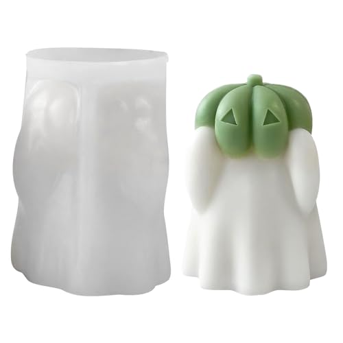 Bexdug Silikon Kerzenformen,Bastel Gussformen - Kürbis Geister Formen Für Halloween Zement Gips Epoxidharz von Bexdug