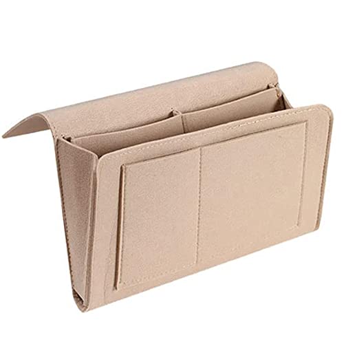 Bexdug Taschen Organizer zur Aufbewahrung am Bett | Filz-Bett-Aufbewahrungs-Organizer, hängender Taschenhalter | Bed Sofa Side Hanger Holder Bag für Wohnheim-TV-Fernbedienung, Telefone, Zeitschriften von Bexdug