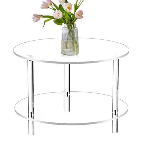Bexdug Teetisch | Transparenter Design-Couchtisch | Zweischichtiges Design & Wohnraumdeko Modernes Acryl-Möbel Für Wohnzimmer Studio Hotel von Bexdug