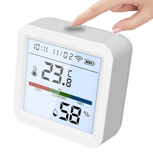 Bexdug Temperatur- Und Feuchtigkeitsmonitor - Intelligentes Hygrometer,Hohe Präzision Digitaler Kabelloser Monitor Für Raumklima Babyzimmer Tierbereich Bexdug Temperatur- Und Feuchtigkeitsmonitor - Intelligentes Hygrometer,Hohe Präzision Digitaler Kabelloser Monitor Für Raumklima Babyzimmer Tierbereich von Bexdug