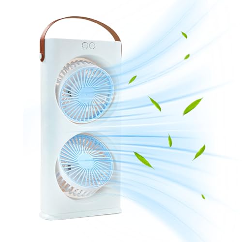 Bexdug Tischventilator - Wiederaufladbarer Doppelkopf Ventilator Mit Drei Geschwindigkeitsstufen - USB-C Ladbarer Luftkühler Für Zuhause Büro Reisen Bexdug Tischventilator - Wiederaufladbarer Doppelkopf Ventilator Mit Drei Geschwindigkeitsstufen - USB-C Ladbarer Luftkühler Für Zuhause Büro Reisen von Bexdug
