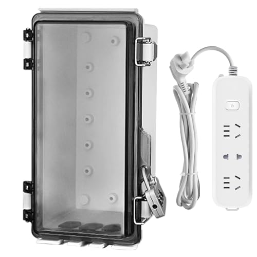 Bexdug Wasserdichtes Außengehäuse - Elektroprojektgehäuse Mit Klarsichtdeckel | Staubdichtes Gehäuse Mit Schloss, Schützt Steckdose, Stecker Und Steckdosenleiste von Bexdug